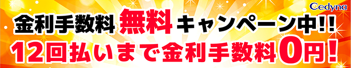 金利手数料無料キャンペーン中！
